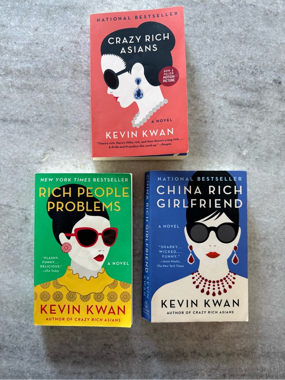 Crazy Rich Asian’s trilogy - 3 paperback novels / books